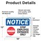 Signmission Stop Employee Entrance Only Sign, Vinyl Decal, 18in W x 12in L, 2PK OS-2PACK-NS-D-1218-L-18477 - alternate 6
